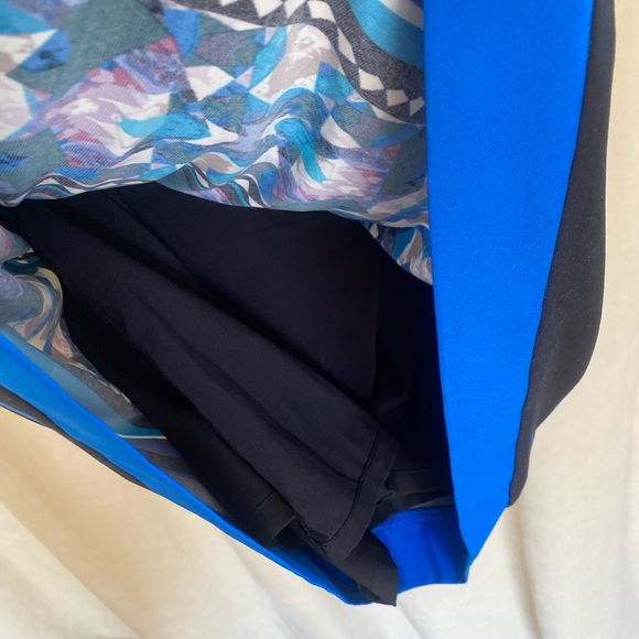 Eliza J size 12 fully lined geometric pattern poly blend midi dress - Picture 8 of 10